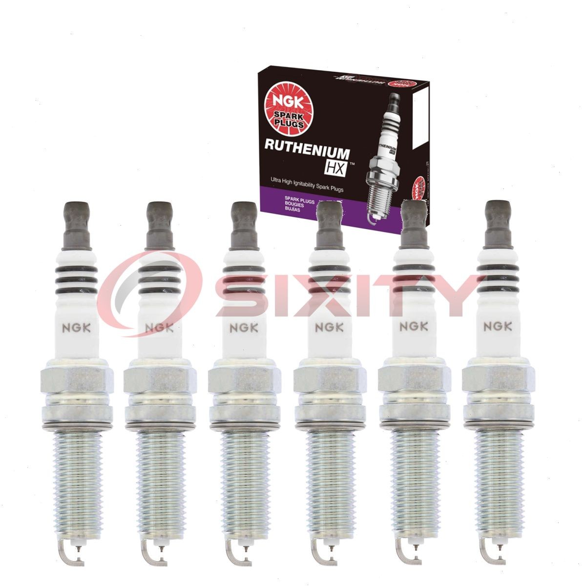 6 pcs NGK Ruthenium HX Spark Plugs for 2010-2014 Acura TSX 3.5L V6 - Engine bk