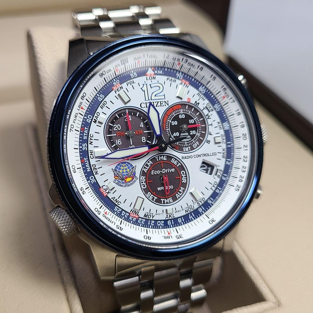 時計 CITIZEN promaster eco drive CITIZEN Promaster Blue Impulse CB5867-79A Eco-Drive Chronograph