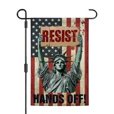 Statue of Liberty Resist Garden Flag 12x18 Inch inches, PROTEST FLAG