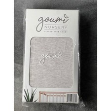 Goumi Nursery Fitted Crib Sheet Organic Cotton Bamboo Blend Grey Soft