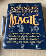 Dunninger's Complete Encyclopedia of Magic Hardcover Book Illustrated Coffee VTG