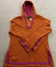 Tory Burch Women's Sport French Terry Tunic Hoodie Long Sleeves Size L