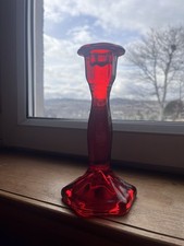 Gisela Graham London Ruby Red Glass Dinner Candle Holder Vintage Style 
