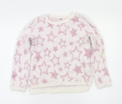 H&M Mädchen Pullover Pulli rosa Argyle/Diamant Größe 9-10 Jahre