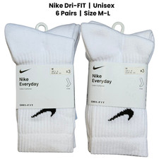 Nike Dri-FIT Everyday Cushioned Training Crew Unisex 6 Pairs Socks Sizes M-L
