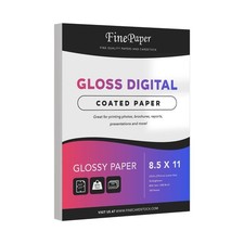 100 Sheets DoubleSided Gloss Digital C2S Paper 80lb 8.5x11 Inch Printing