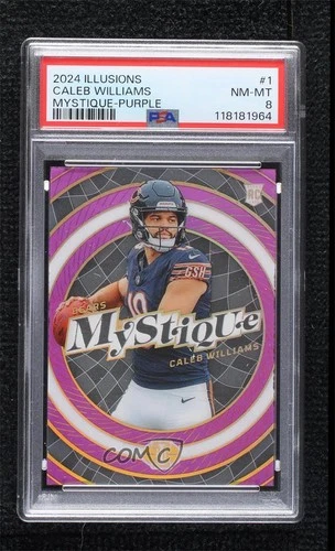 2024 Panini Illusions Mystique Purple 9/50 Caleb Williams #1 PSA 8 Rookie RC