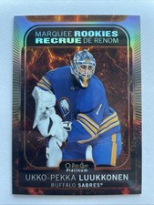 Ukko Pekka Luukkonen Rookie Card 2021-22 O-Pee-Chee Platinum #215 Hot Magma /499. rookie card picture