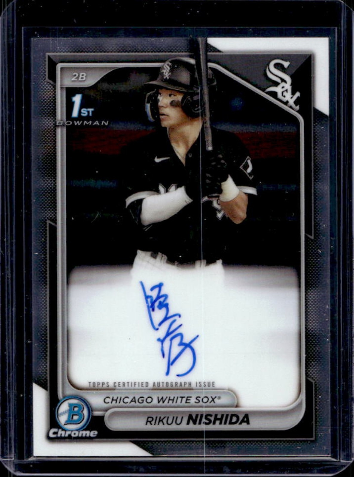 2024 Bowman Rikuu Nishida Chrome Auto 1st Prospect #CPA-RN White Sox