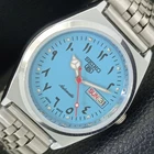 VINTAGE REFURBISHED SEIKO 5 AUTOMATIC 6309A JAPAN MENS ARABIC WATCH a441412-u