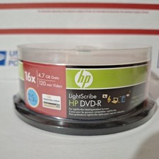 HP LightScribe 16x 4.7GB 120 Min DVD-R 25 Discs New Sealed