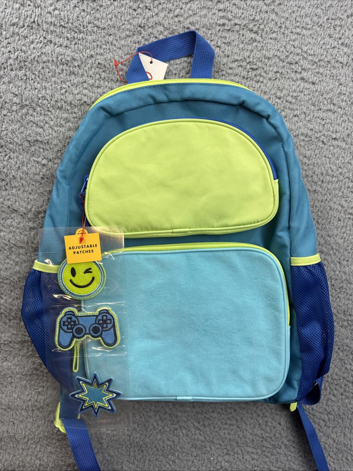 Cat & Jack Backpack Kids 16" Colorblock with Removable Patch