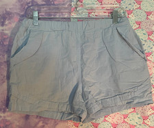 UNKNOWN BRAND MEDIUM LIGHT BLUE ELASTIC SUMMER SHORTS WOMENS COTTON WORN CHINA