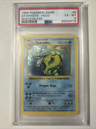 Pokémon PSA 6 Gyarados 006/102 Base Set (Shadowless) Holo