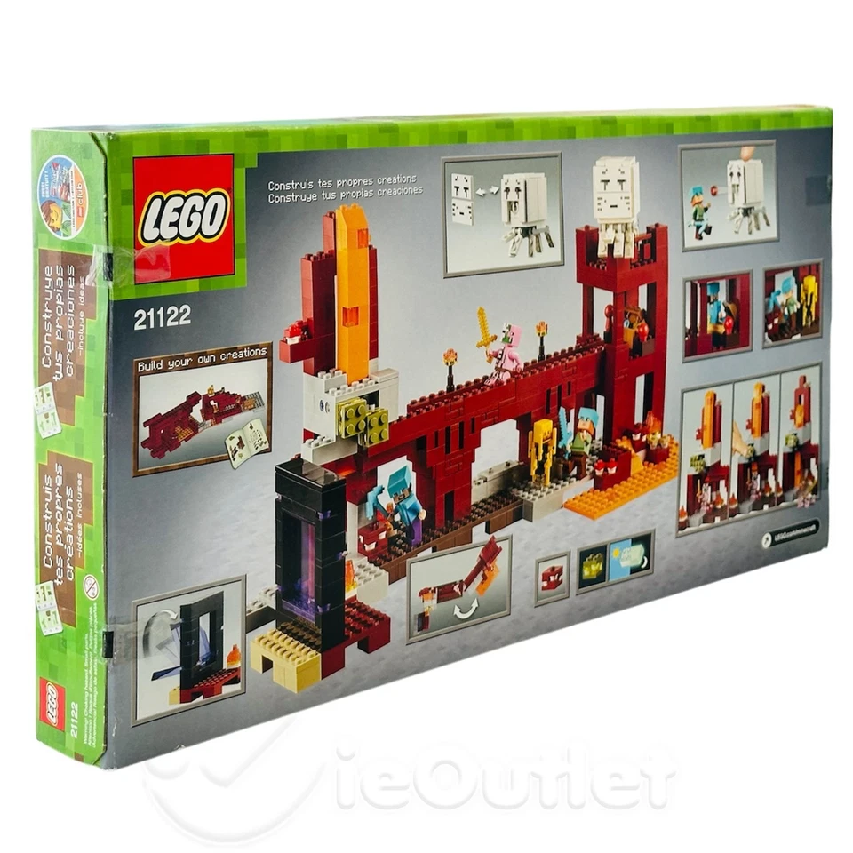 NEW SEALED LEGO Minecraft: The Nether Fortress w/ Steve & Alex RETIRED (21122) - Image 3 of 4
