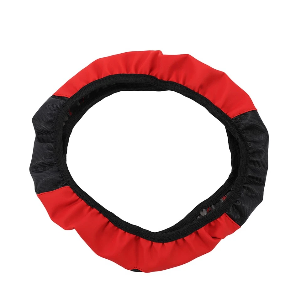 15''/38cm Black-Red Car Steering Wheel Cover Anti-slip Protector Accessories Foto 4 de 4