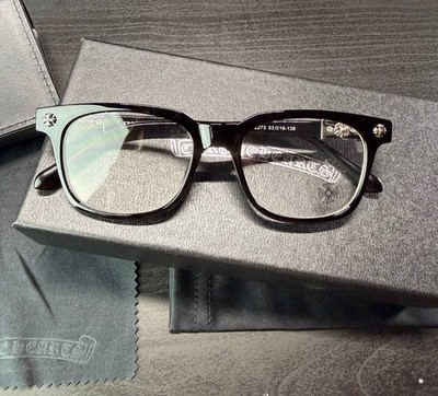 Chrome Hearts 4273 Black Full Rim Square Eyeglass Frames 53-18-138 Plastic