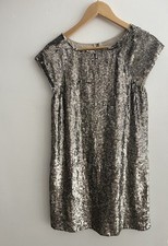 ALICE + OLIVIA WOMEN SEQUIN DRESS METALLIC SMALL COCKTAIL PARTY WEDDING