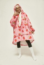 Cute Panda Plush Hoodie Blanket Oversized Cozy Soft Fleece Pullover