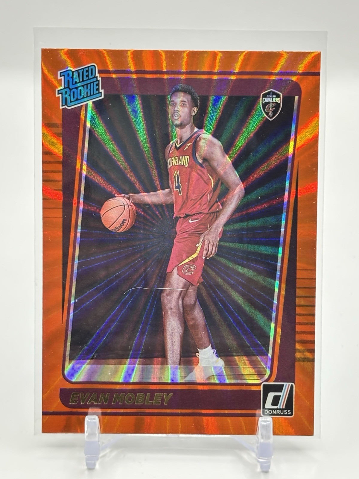 Evan Mobley 2021 Donruss Holo Orange Laser Rated Rookie RC Cavaliers #225 - NM+