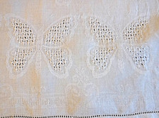 SMALL HUCKABACK TOWEL DECORATED WITH BUTTERFLIES 1 CROCHET EDGE 42 cm X 83 cm