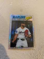 2026 Topps Heritage Chrome Silver Sparkle Refractors #76 Sandy Alcantara Marlins