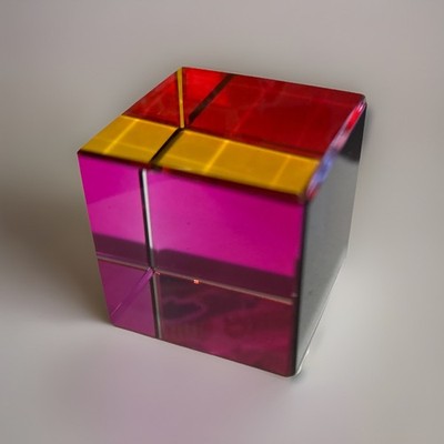Glass Prism Cube Colorful Various Uses 1x1x1 Paperweight Photograph Art Gift