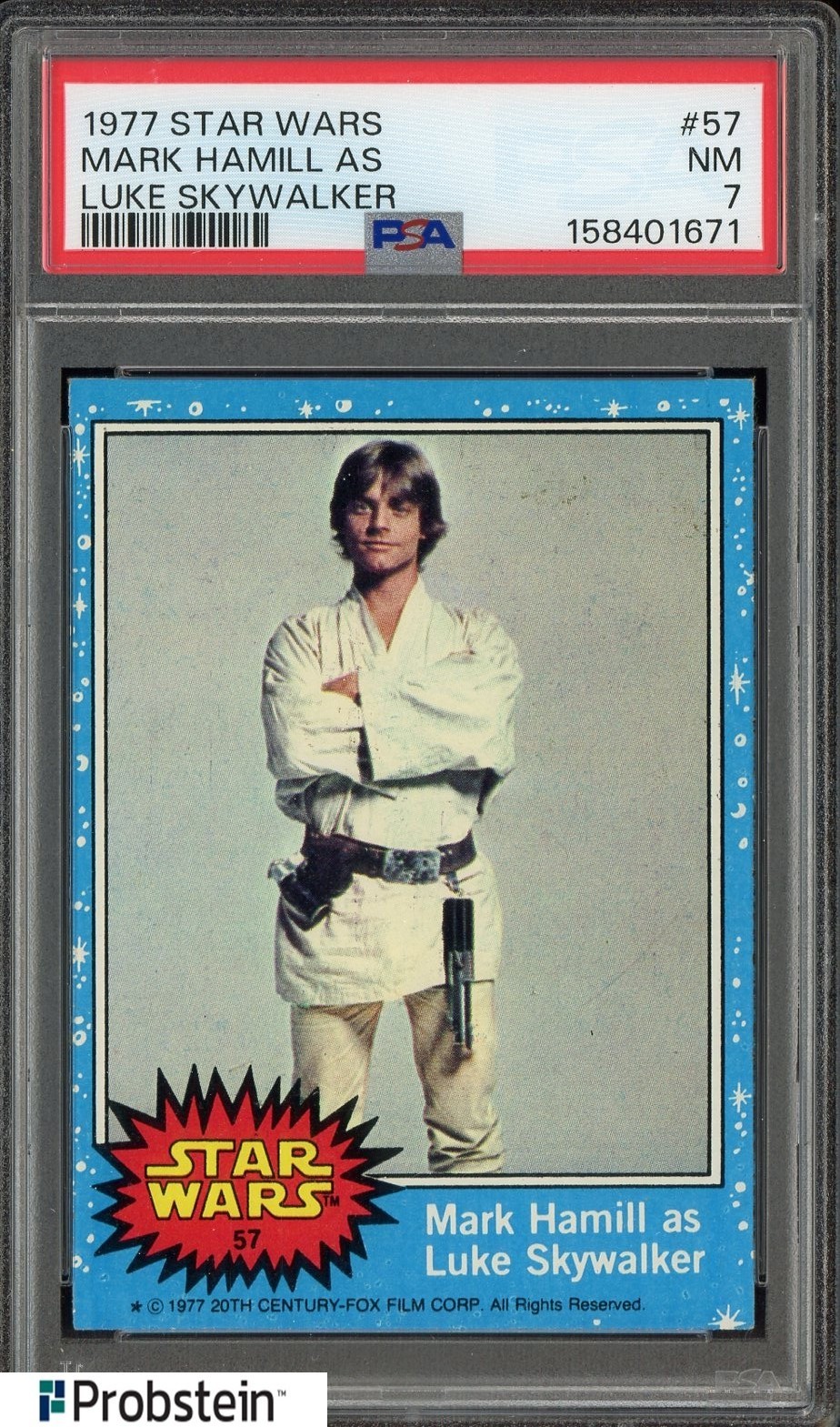 1977 Topps Star Wars #57 Mark Hamill As Luke Skywalker PSA 7 NM view 1