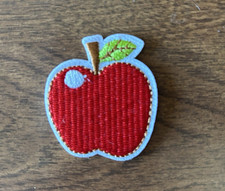 APPLE EMBROIDERED IRON ON SEW ON PATCH NEW