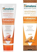 Himalaya Botanique Turmeric & Coconut Oil Whitening Antiplaque Herbal Toothpa...