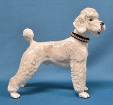 Vintage KERAMOS Wien Austria White Standard Poodle Dog Figurine 7” x 8.5”