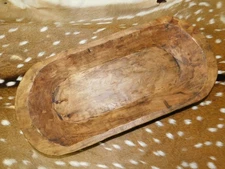 Carved Wooden Dough Bowl Primitive Wood Trencher Tray Rustic Home Decor 21 3/4"