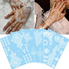 Temporary Tattoo White Lace Henna Tattoo Sticker Waterproof Body Art