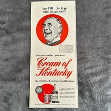 Vintage 1942 Cream of Kentucky Whiskey Magazine Print Ad Man Cave Bar Decor
