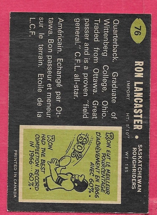 1970 OPC CFL Football Cards - You Pick, Complete Your Set - VG-EM - Image 2 of 2