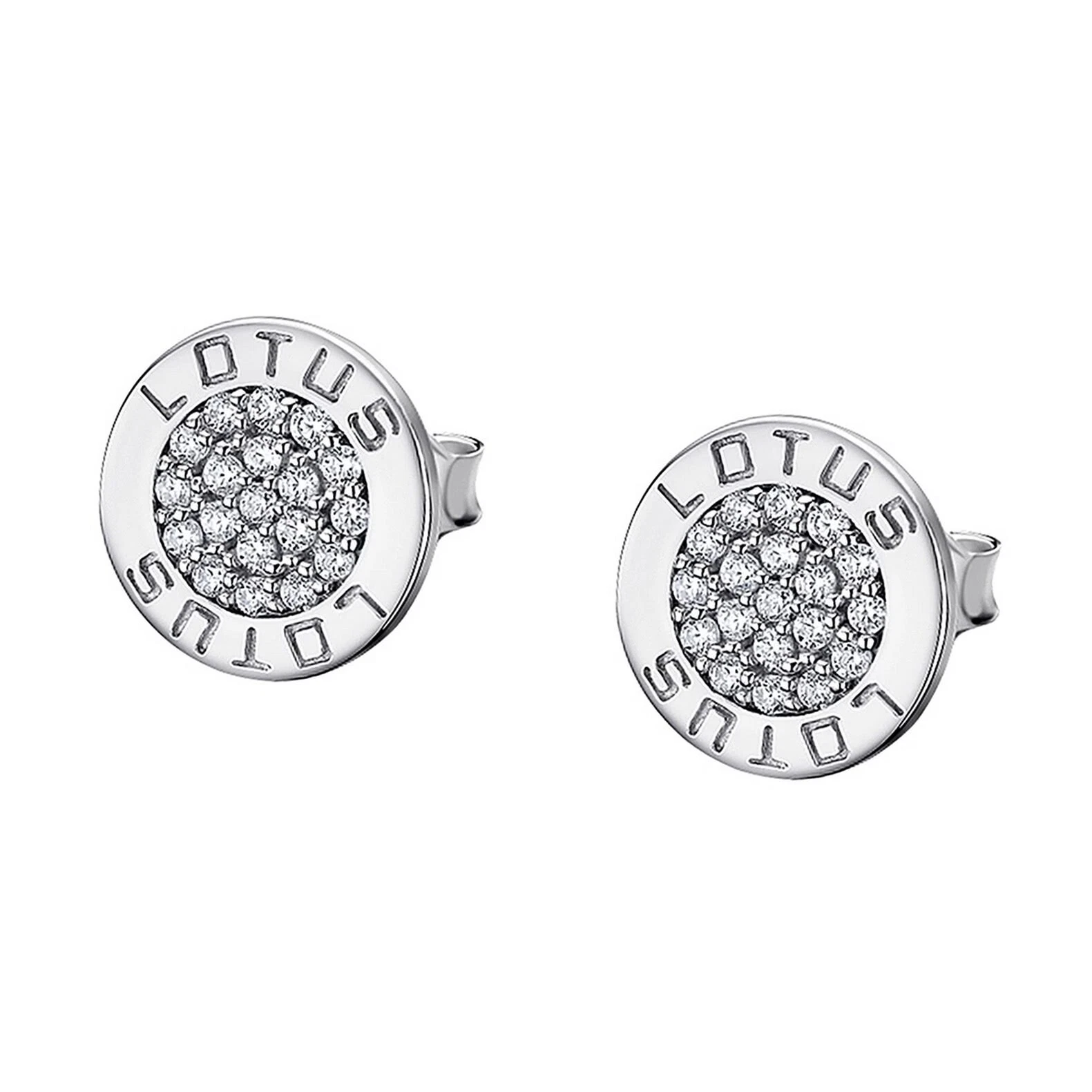 Orecchini Donna Lotus Silver In Argento 925 Con Zirconi, Modello Circle, Lucidi