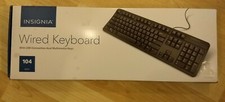 Wired Keyboard w/USB  Multimedia Keys, 104 Keys. NEW - Open Box. Insignia.