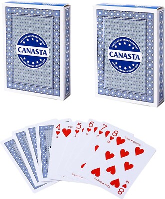 2-Dack Canasta Playing Cards with Point Values. Bonanza/Hand&Foot Card Game Set