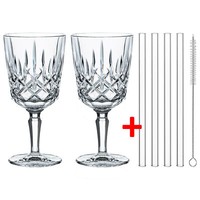 Nachtmann Serie Noblesse Cocktailglas Weinglas 2 StüCk 355 Ml + 4 Glastrinkhalme