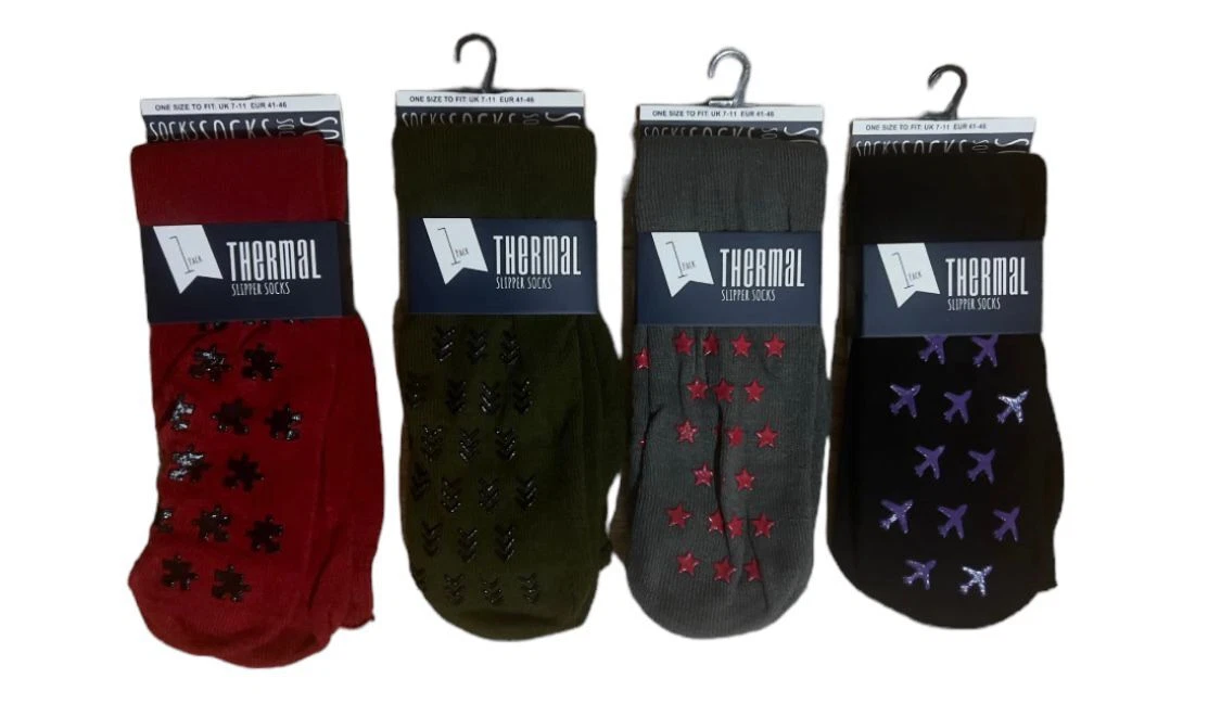 MEN'S Non Skid Slipper Socks Non Slip Winter Warm Socks Grip UK 6-11