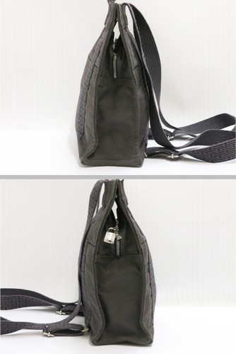 Authentic HERMES Her Line Ade MM Canvas Backpack Grey 18698805 - Picture 5 of 24