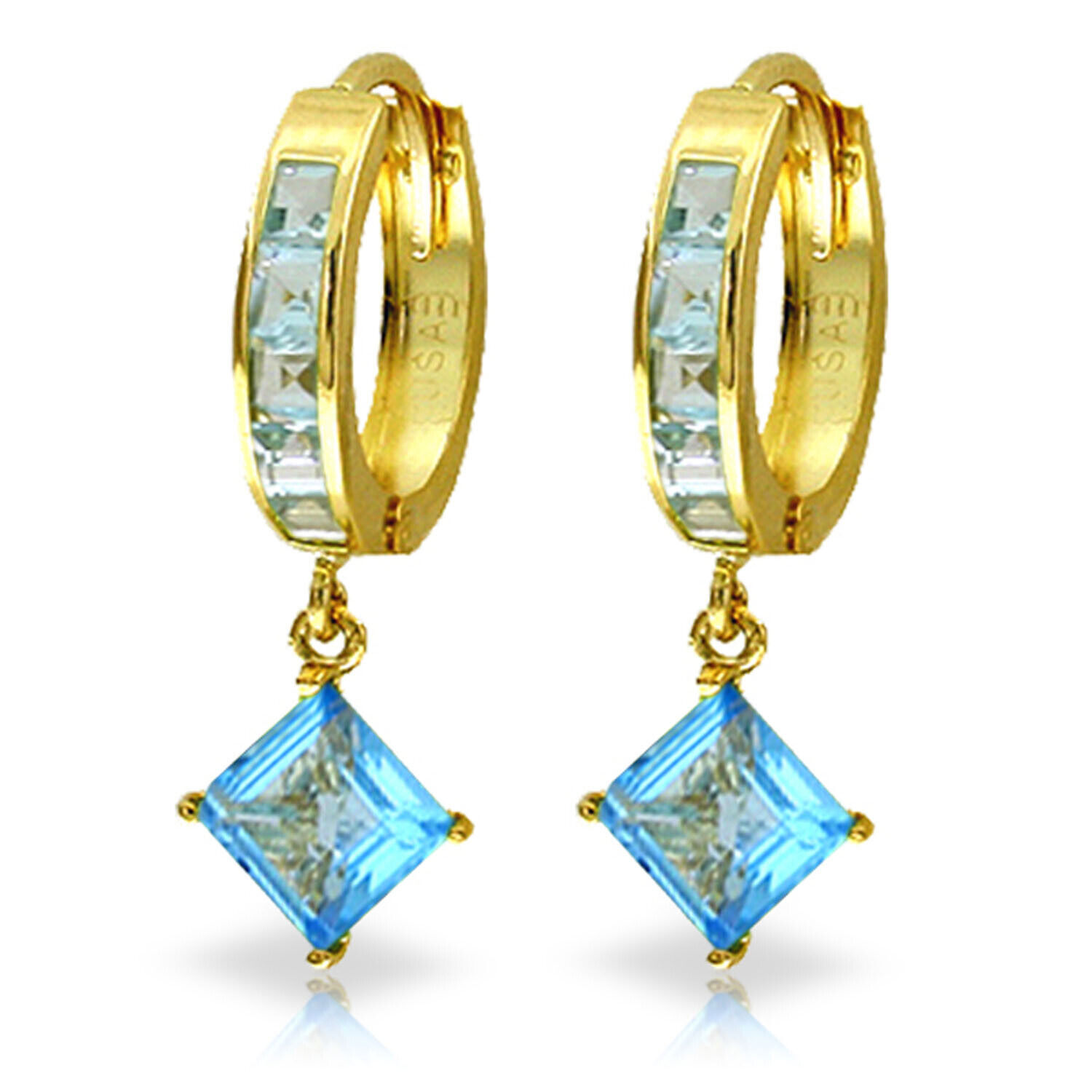 【ギフト】 【中古】【輸入品・未使用】K14 Solid Gold Dangle Earrings with Blue Topaz その他