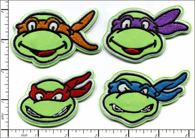 40 Pcs Embroidered Iron on Patches Cartoon Mutant Turtles 78x48mm AP013eD
