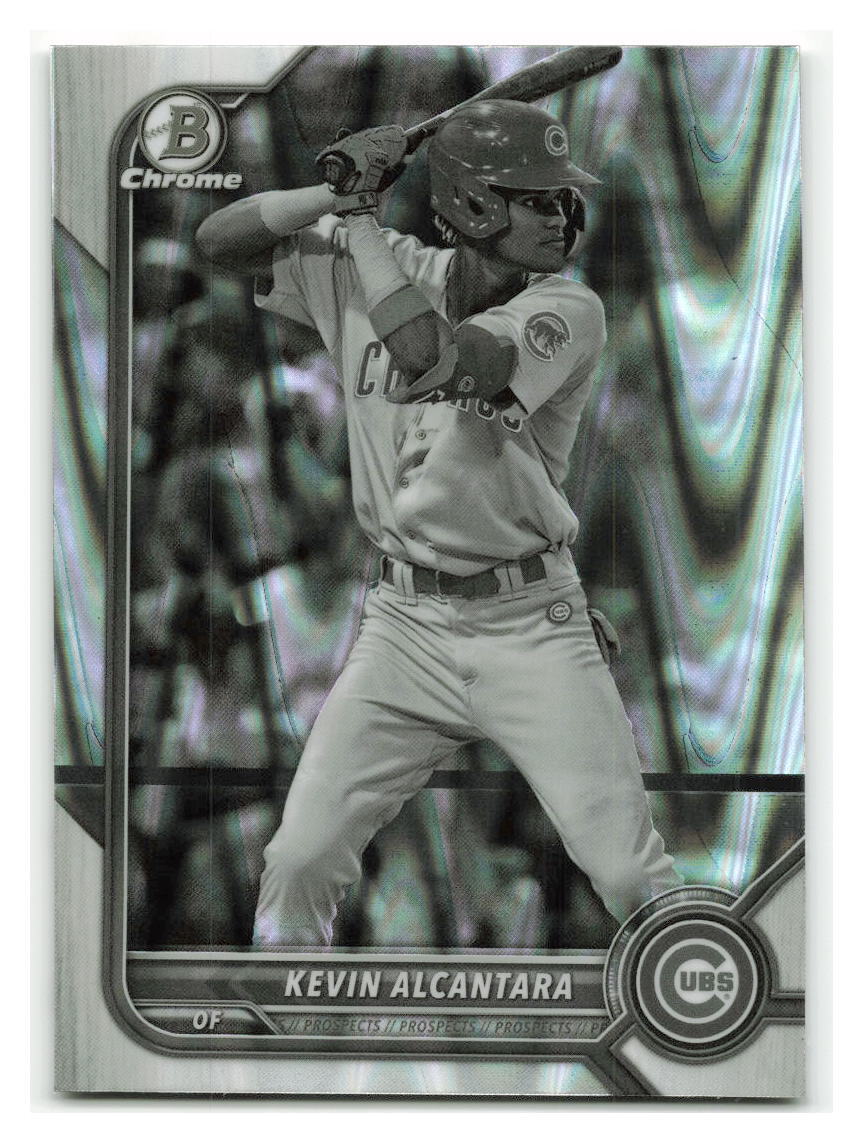 Kevin Alcantara 2022 Bowman Draft Chrome Black & White #BDC-86-CUBS