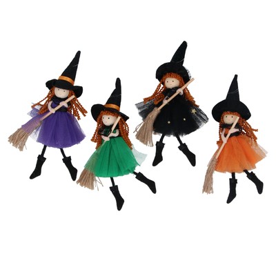 Gisela Graham Hexe Besenstiel Hängedeko Halloween Farbe wählbar