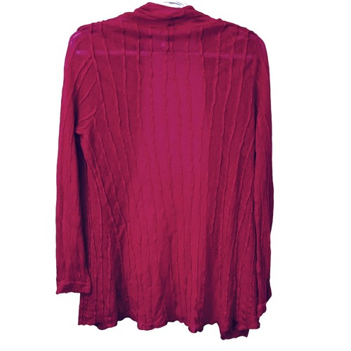 Cardigan Chico’s donna S aperto lino rosa ampio spaziato a costine maglia leggera - Foto 4 di 4