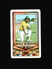 1982 Permagraphics All-Star RICKEY HENDERSON credit card A's Perma Graphics