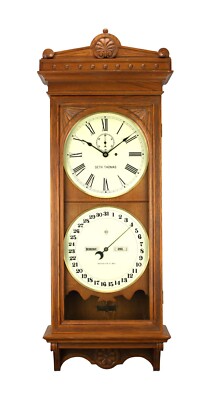 Seth Thomas Double Dial Perpetual Office Calendar Regulator #13 Wall Clock