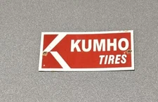 VINTAGE KUMHO TIRES PORCELAIN SIGN CAR GAS AUTO OIL