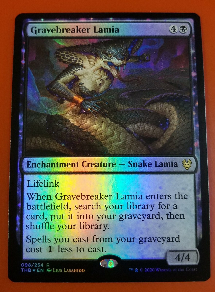 Gravebreaker Lamia 1x FOIL THB MTG Theros Beyond Death Rare MINT black Gravebreaker Lamia 1x FOIL THB MTG Theros Beyond Death Rare MINT black